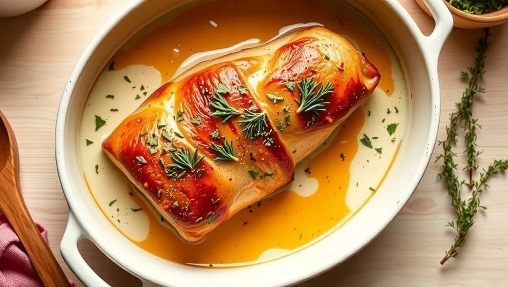 Fläskfilé i ugn med grädde hemma